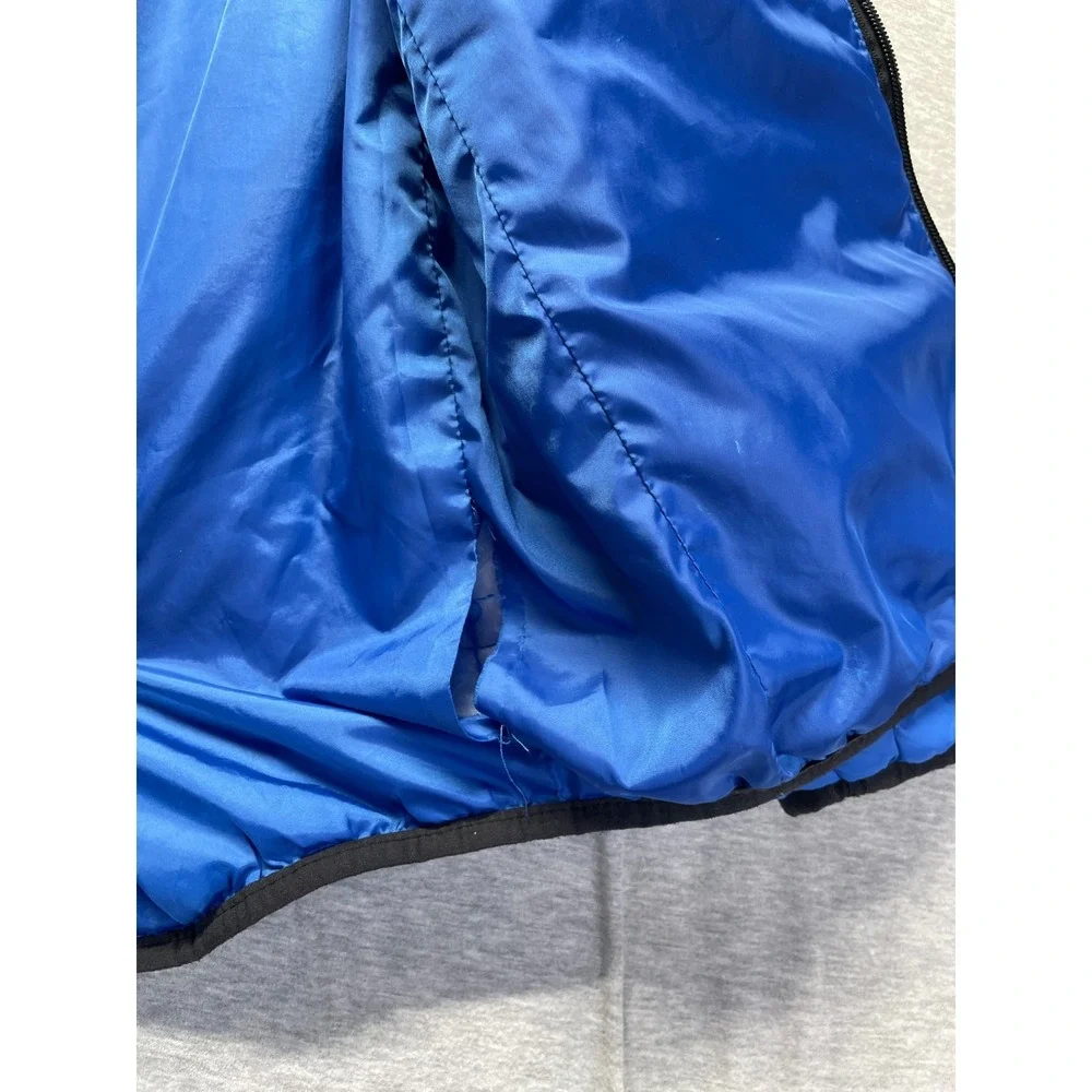 Arizona Jean Co Puffer Jacket Boys L (14/16) Blue Black Contrast Trim Full Zip